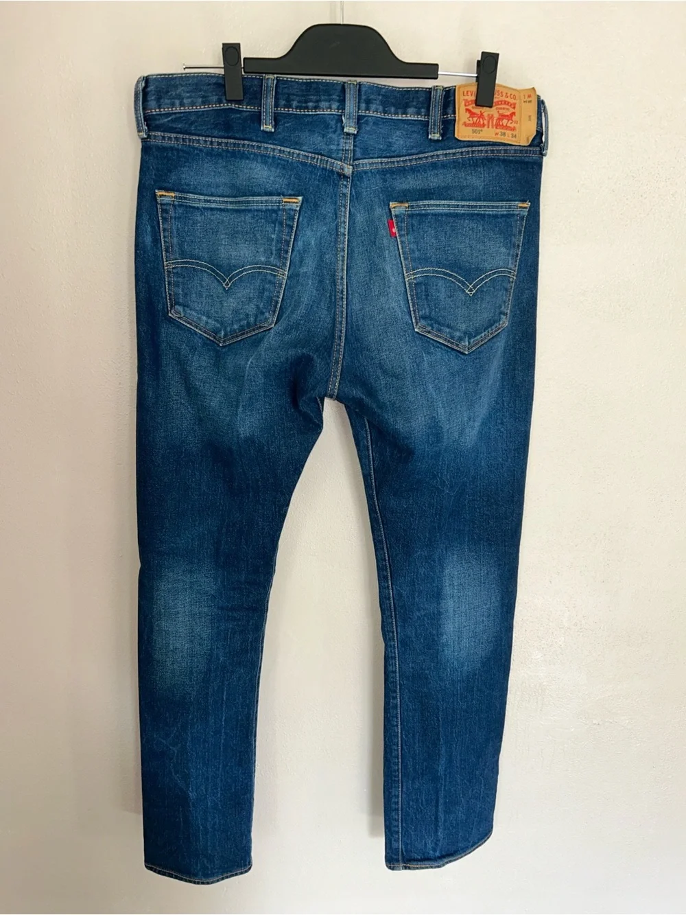 Levi's Straight-Leg Dark Indigo Denim Jeans 501 button fly